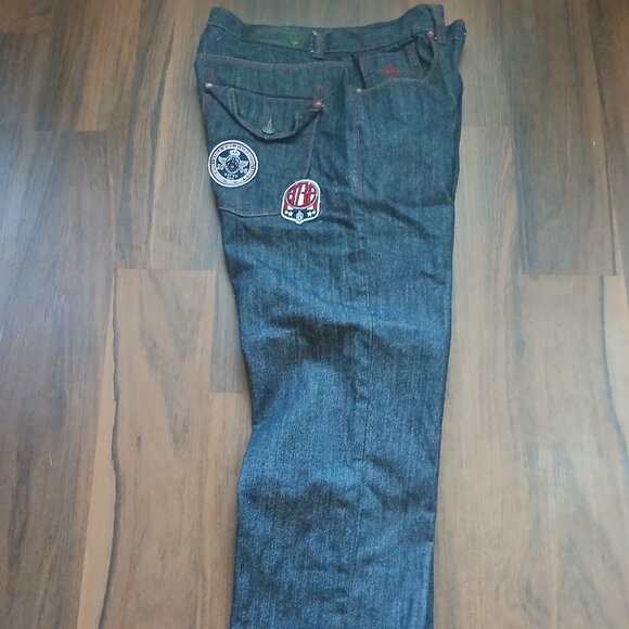 Eight 8732 Denim Jeans Mens 38 X 34 Baggy Embroidered TRUCKIN Hip Hop Skate Y2K - Picture 1 of 6